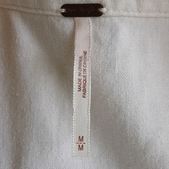 Free People linen/cotton snap front shirt size med - Picture 8 of 9